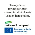 Logossa kerrotaan hankkeen saaneen Leader-rahoitusta